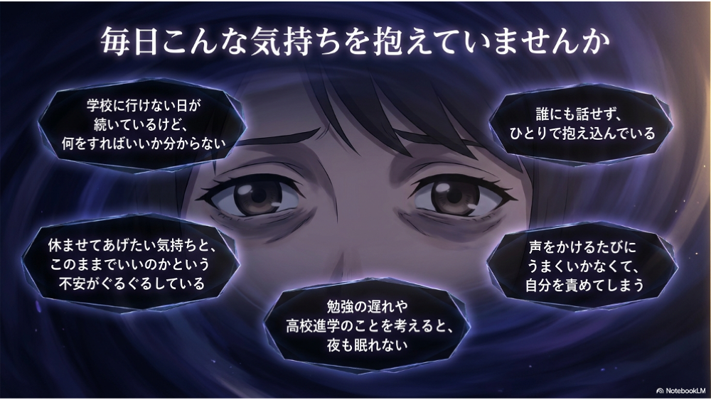 こんな気持ちを一人で抱えていませんか｜不登校のお母さんへ
