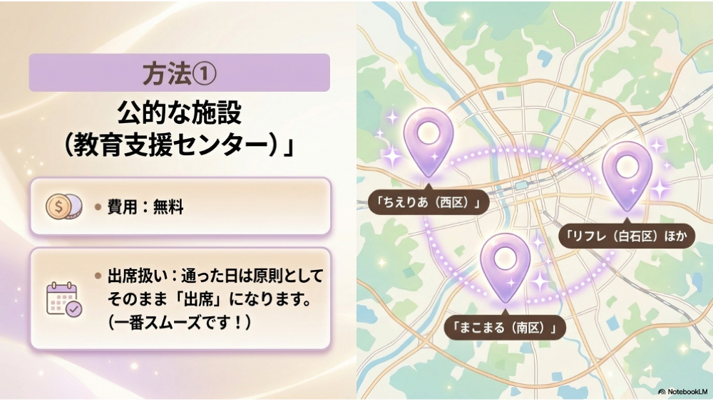 札幌市教育支援センター｜市内6か所・無料・出席扱いになります
