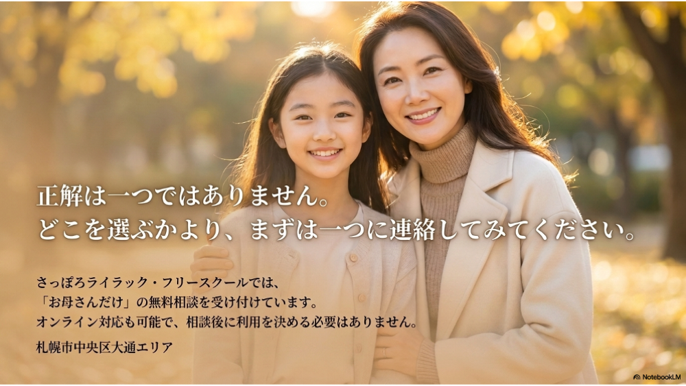 まず学校以外に相談すべき理由｜さっぽろライラックの考え方