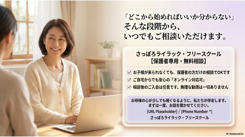 さっぽろライラック・フリースクール 保護者だけの無料相談