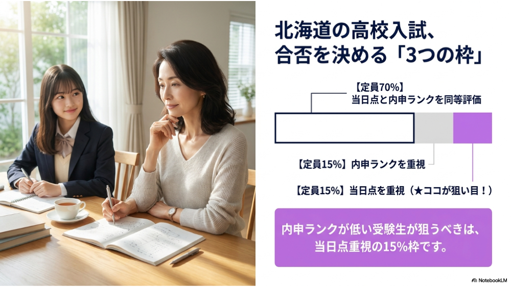 北海道の高校入試の仕組み｜当日点と内申ランクの3つの選抜方法