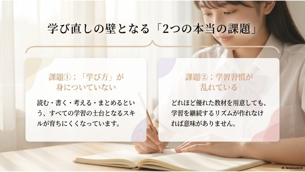 不登校の中学生が学び直すときの本当の課題｜学び方が身についていない・学習習慣が乱れている