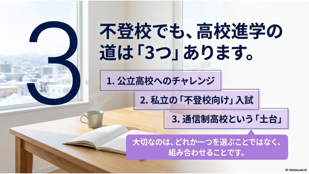 不登校でも使える高校進学の選択肢は3つある