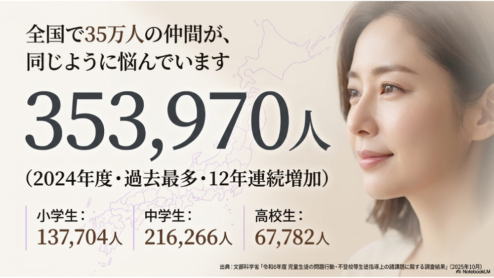 2024年度全国の不登校353,970人・過去最多