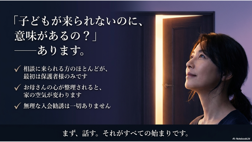 お子さんが動けなくても大丈夫。保護者だけの相談を歓迎します｜さっぽろライラック
