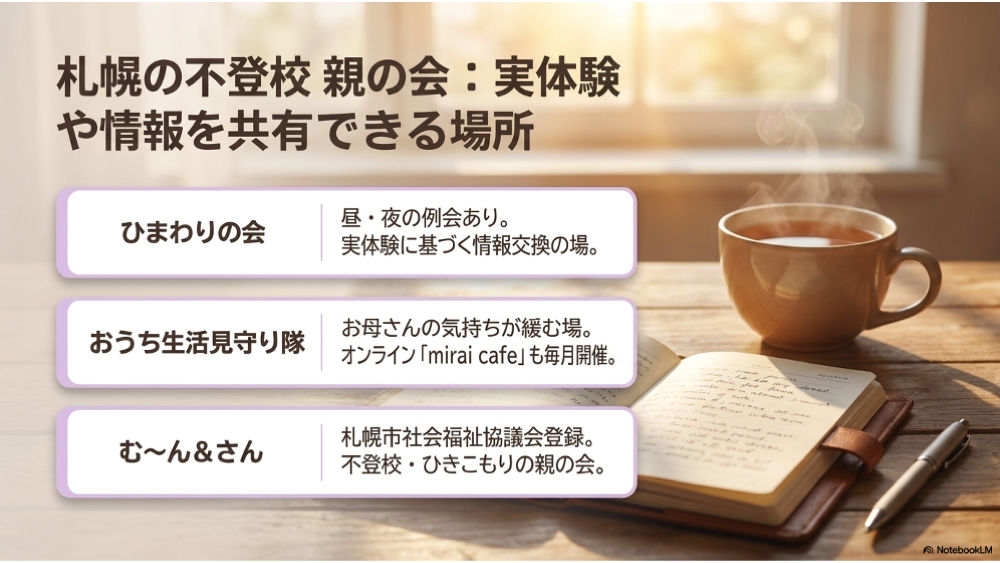 札幌の不登校親の会一覧①｜ポレポレ・トポス・ブレイクタイム