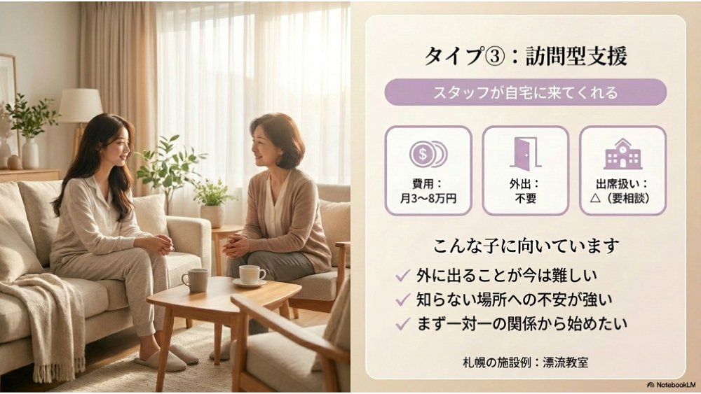 タイプ③訪問型支援｜外に出るのが難しいお子さんへの選択肢