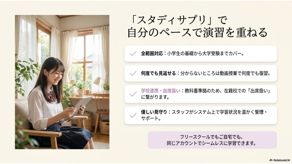 スタディサプリで演習を重ねる｜小学生から大学受験まで・教科書準拠・出席扱い対応