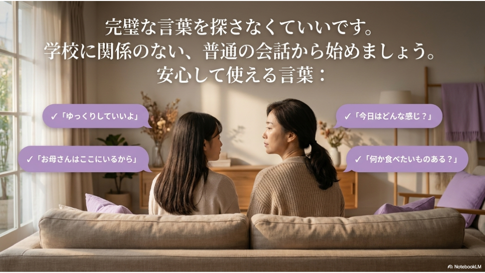 安心して使える言葉｜ゆっくりしていいよ・ここにいるから・何か食べたいものある