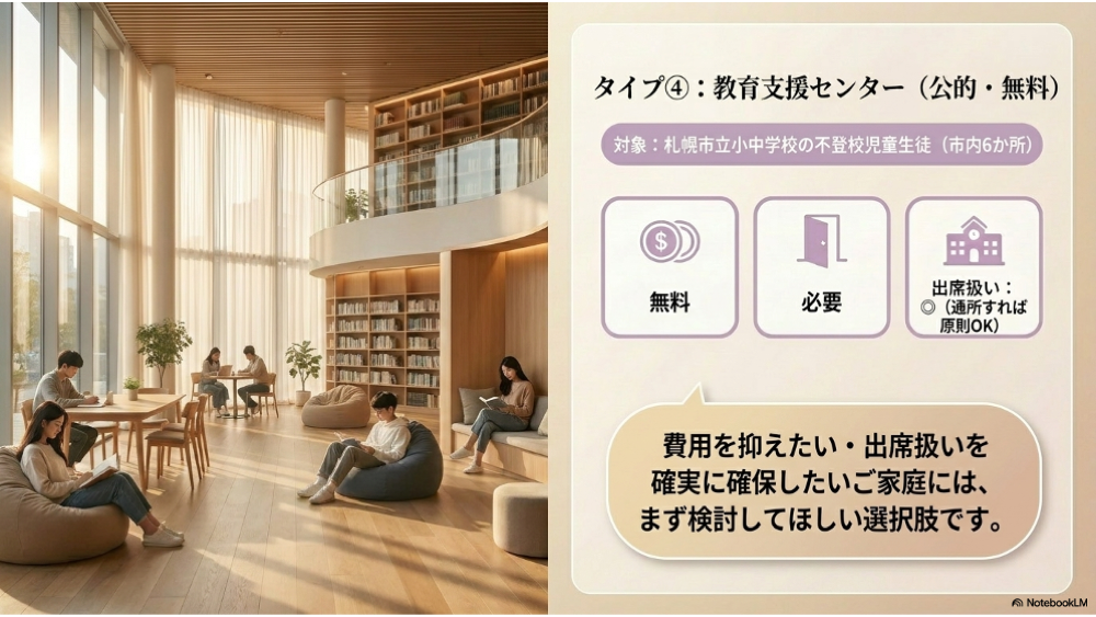 タイプ④教育支援センター｜無料・出席扱い◎・市内6か所
