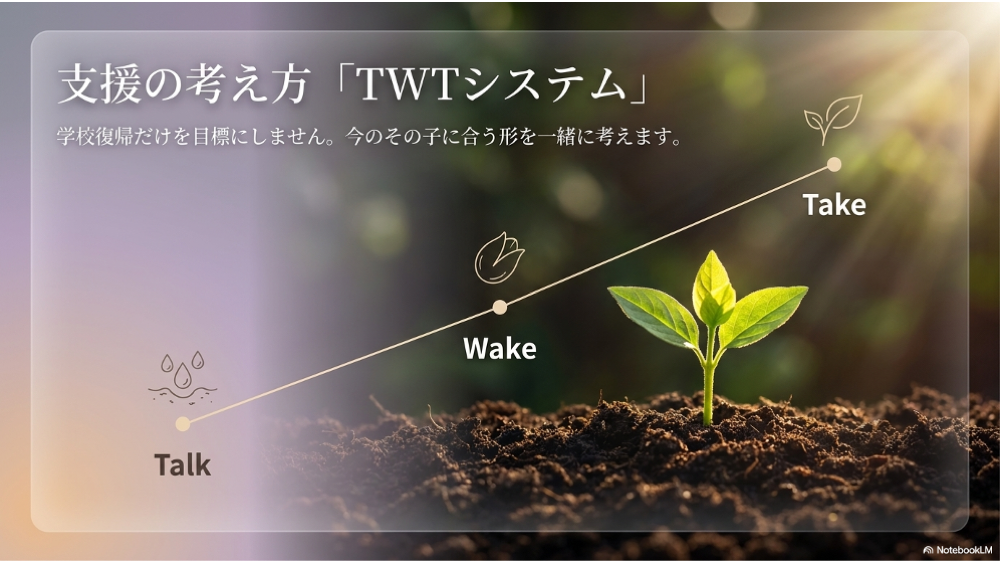TWTシステム｜Talk・Wake・Take さっぽろライラックの支援の考え方