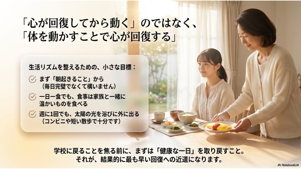生活リズムを整えることが回復への近道