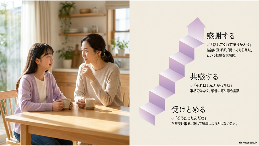 子どもが話し始めたときの返し方｜そうだったんだね・しんどかったね・話してくれてありがとう