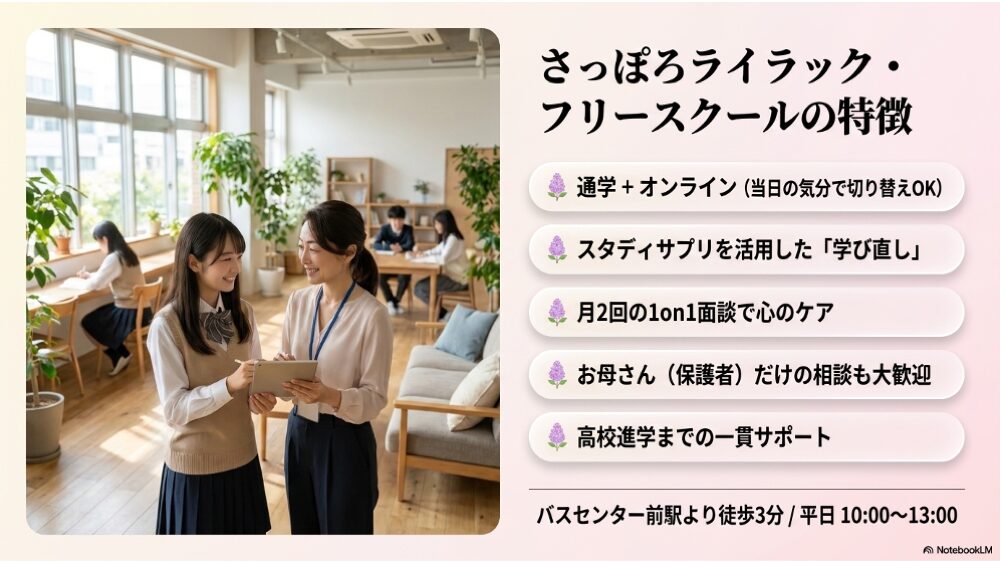 さっぽろライラック・フリースクールの5つの特徴