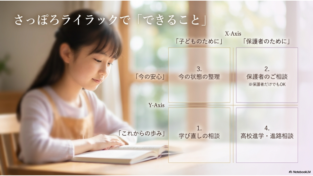 さっぽろライラックの学びの環境｜オンライン・1on1・スタディサプリ
