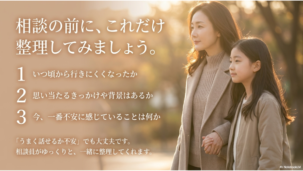不登校の相談前に整理しておくとよい3つのこと
