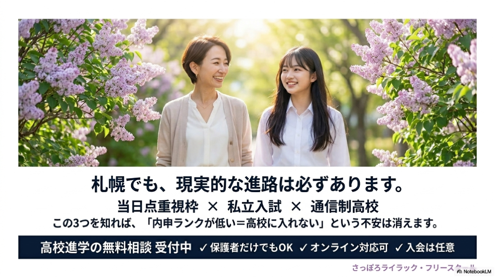 内申ランクが低くても札幌の高校に入れる｜さっぽろライラック無料相談