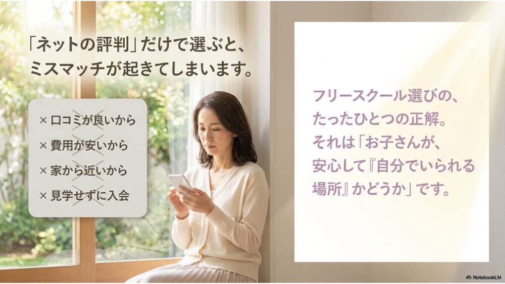評判で選ぶと失敗する理由｜フリースクール札幌の選び方