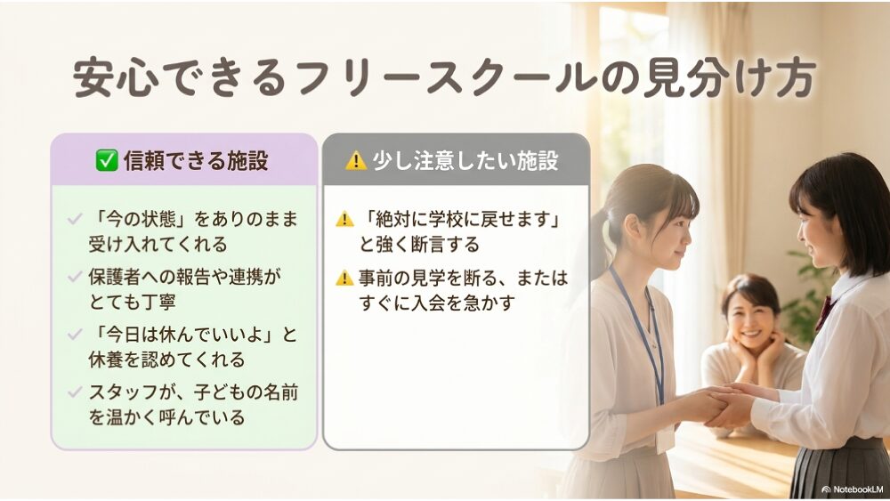 良いフリースクールの見分け方｜注意すべき施設の特徴