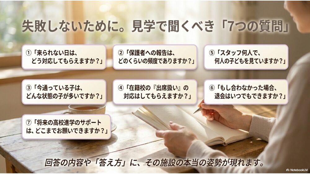 フリースクール見学で聞くべき7つの質問