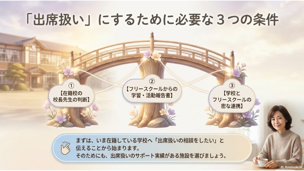 フリースクールで出席扱いになる条件