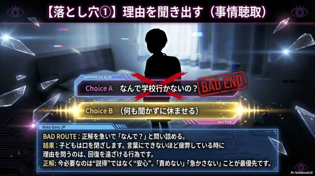 理由を聞き出すのはダメ