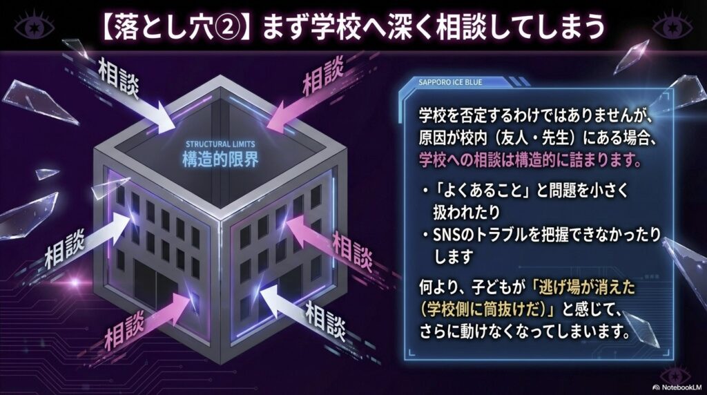 学校に相談すればいいってことではない