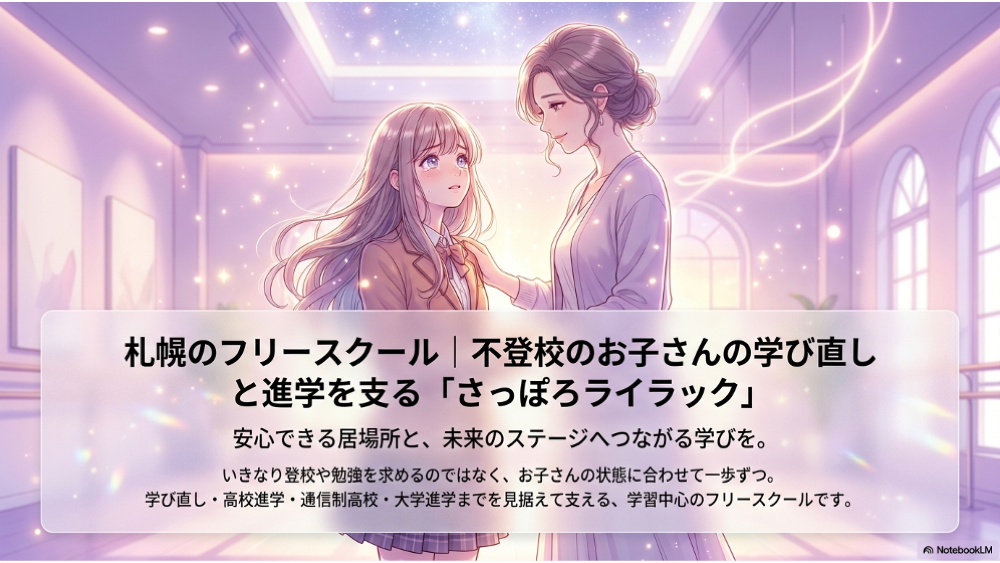 札幌のフリースクール｜不登校のお子さんの学び直しと進学を支えるさっぽろライラックとは？