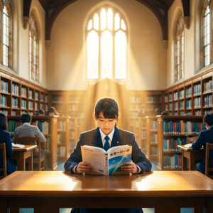 勉強する不登校の高校受験生