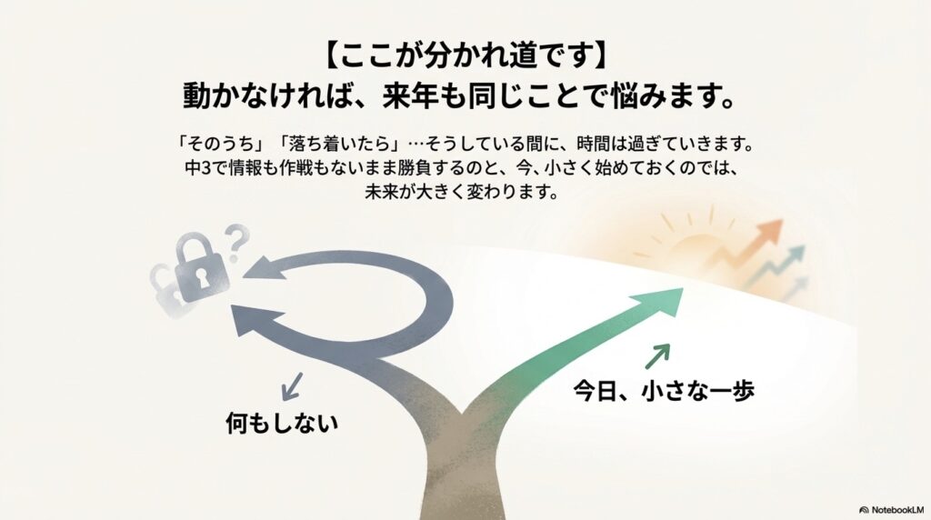 動かないと“来年も同じ悩み”です