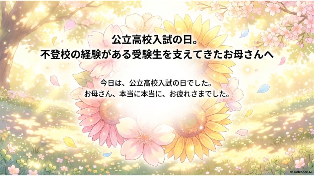 北海道公立高校入試の日｜不登校経験のある受験生を支えるお母さんへ
