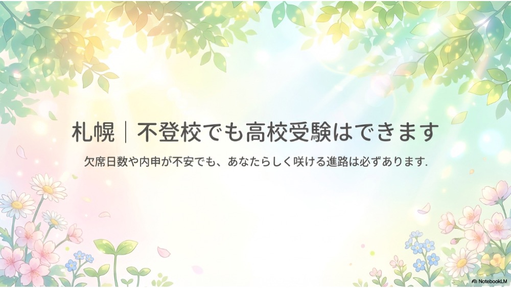 札幌|不登校でも高校受験できる?欠席・内申が不安でも進路はある