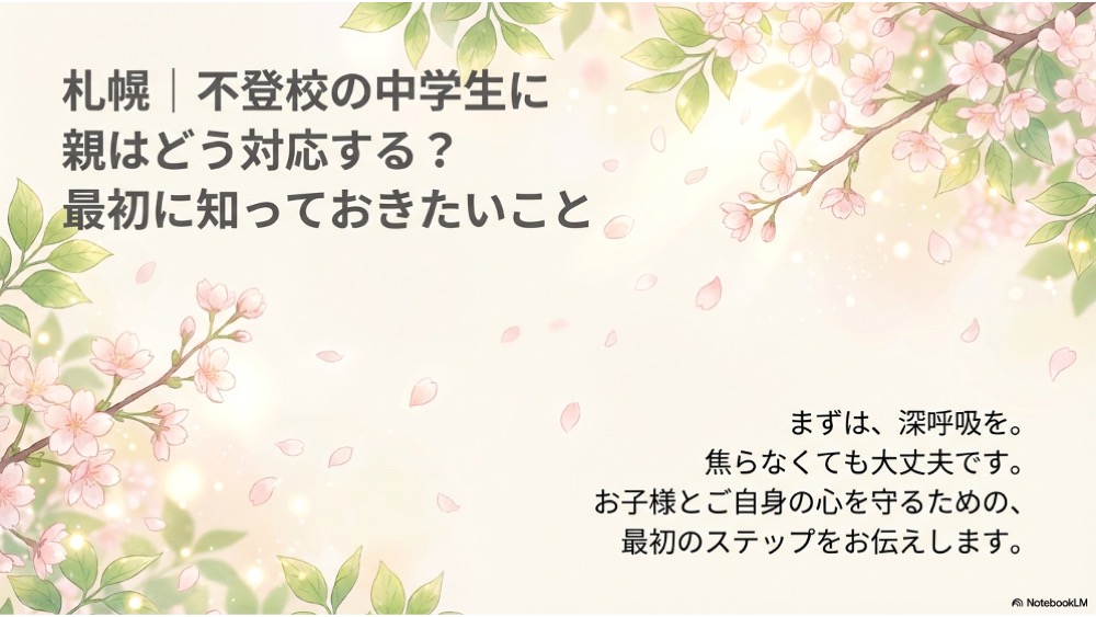 札幌|不登校の中学生に親はどう対応する?最初に知っておきたいこと
