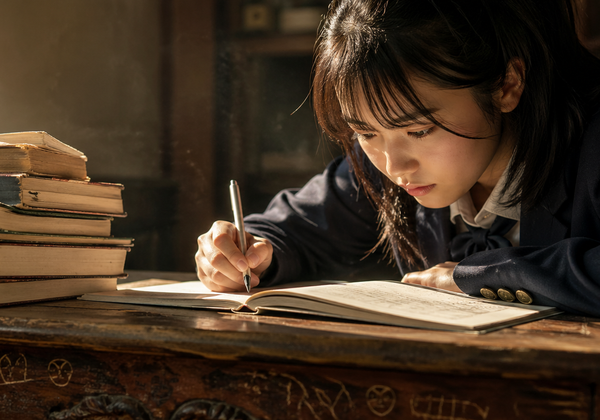 窓際で自分のペースで学ぶ生徒