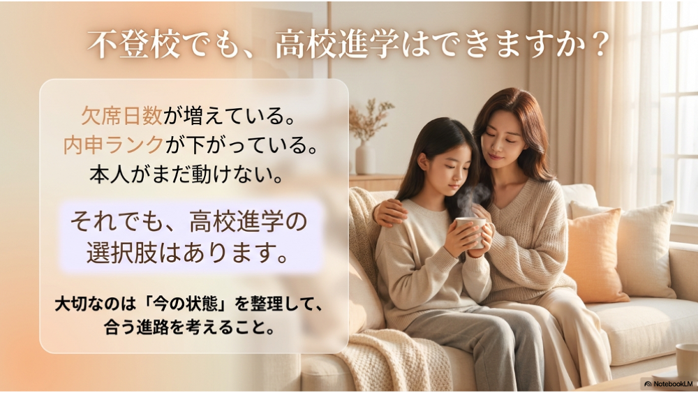 不登校でも高校進学の選択肢はあることを伝える図解