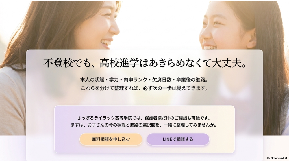 不登校でも高校進学はあきらめなくて大丈夫というまとめスライド