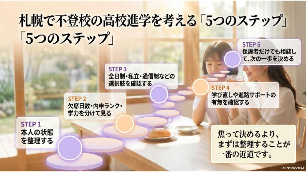 札幌で不登校の高校進学を考える5ステップ