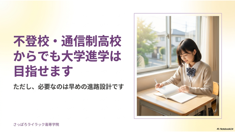不登校・通信制高校からでも大学進学は目指せます
