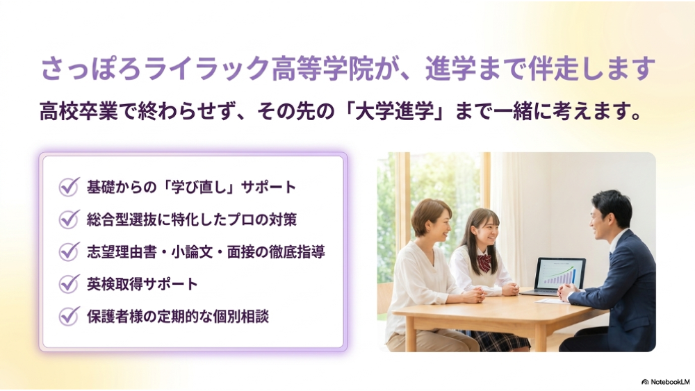 さっぽろライラック高等学院でできる大学進学サポート