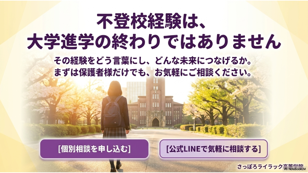 不登校経験は大学進学の終わりではなく保護者相談できること