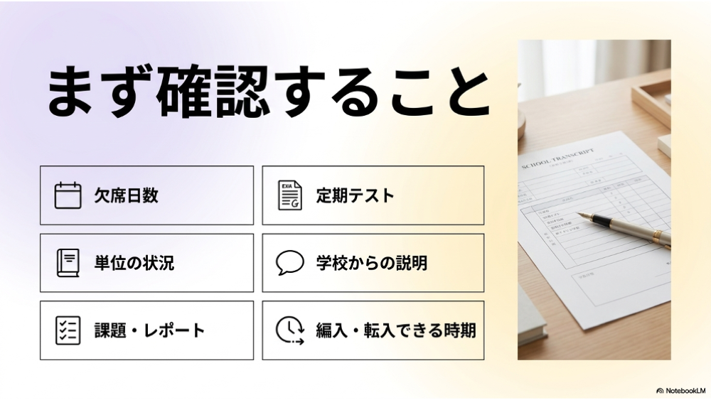 進級不安で確認する六つの項目