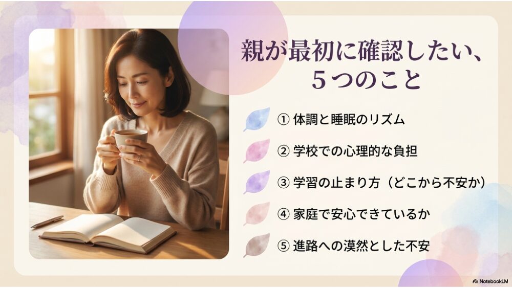 不登校の親が最初に確認したい五つのこと