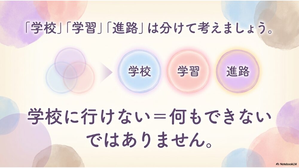 学校学習進路を分けて考える不登校対応