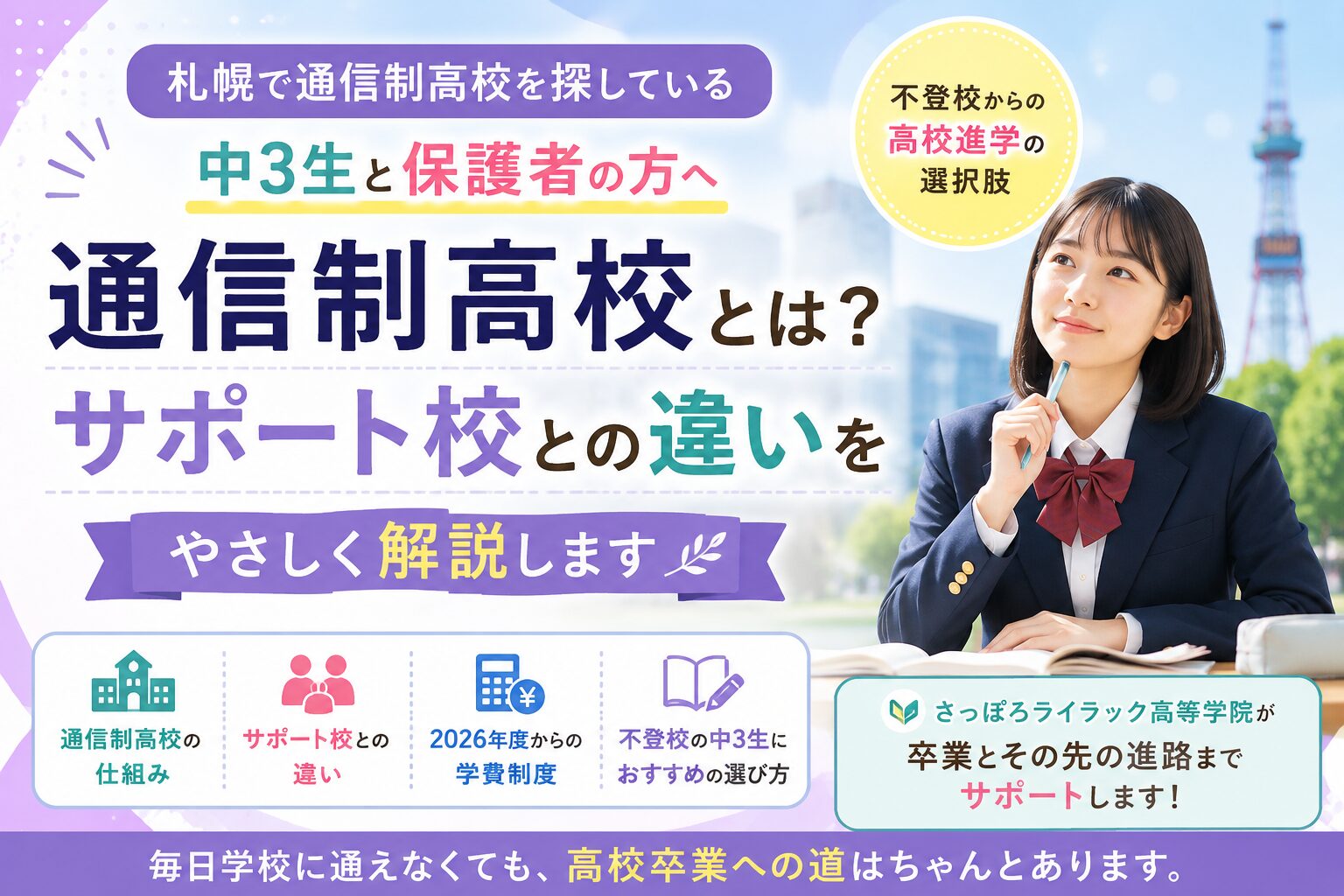 通信制高校とは、サポート校との違い