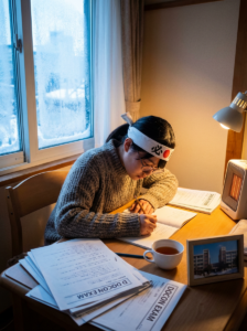 冬休みに道コンの過去問を解く高校受験生