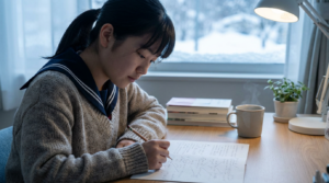 道コンの過去問に取り組む中学生