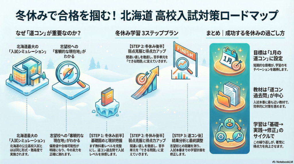 冬休みの過ごし方で合否が決まる｜北海道の中学生が道コンを軸に高校入試対策を進める方法