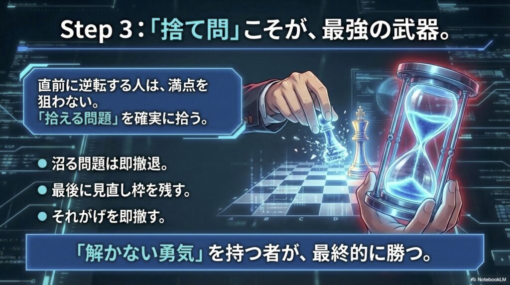 捨てる問題を判断する決断も必要