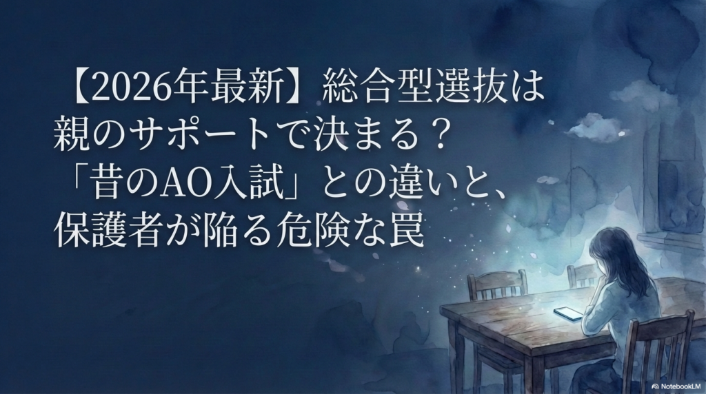 【2026年最新】総合型選抜は親のサポートで変わる?保護者が知るべき注意点