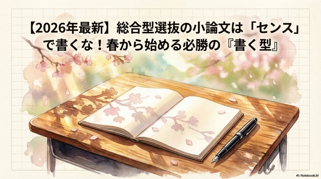 【2026年最新】総合型選抜の小論文は「センス」で書くな！春から始める必勝の『書く型』！